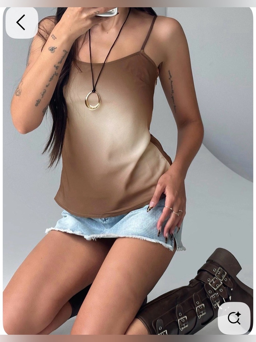 Princess Polly Ombré Tan Tie Back Strappy Cami NWT